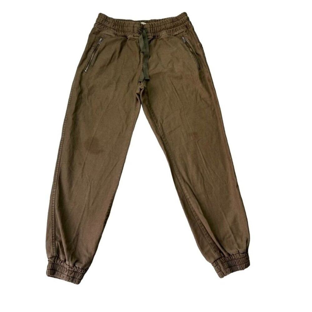 Aritzia TNA Joggers Womens 4 Green Smocked Pants Drawstrings Athleisure